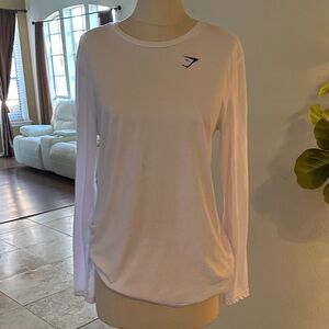 Gymshark White Long Sleeve Tee